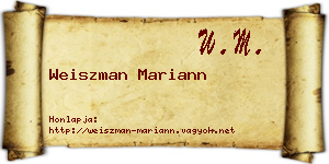 Weiszman Mariann névjegykártya